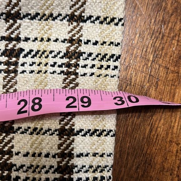 Vintage Talbots Handwoven 100% Silk Cream Brown Plaid 4 Button Blazer Sz 8 - Picture 10 of 11